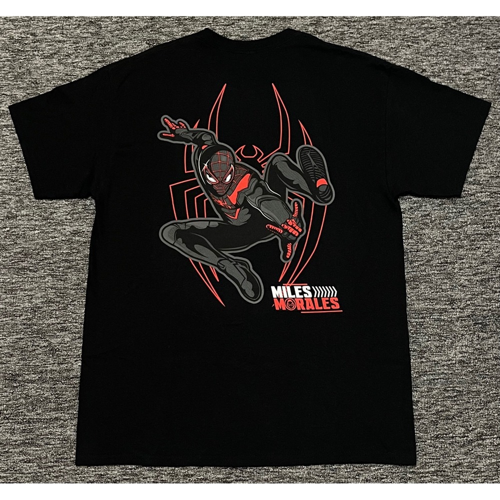 Hybrid Apparel Marvel Miles Morales Spider-Man Graphic T-Shirt Mens L Black NWOT
